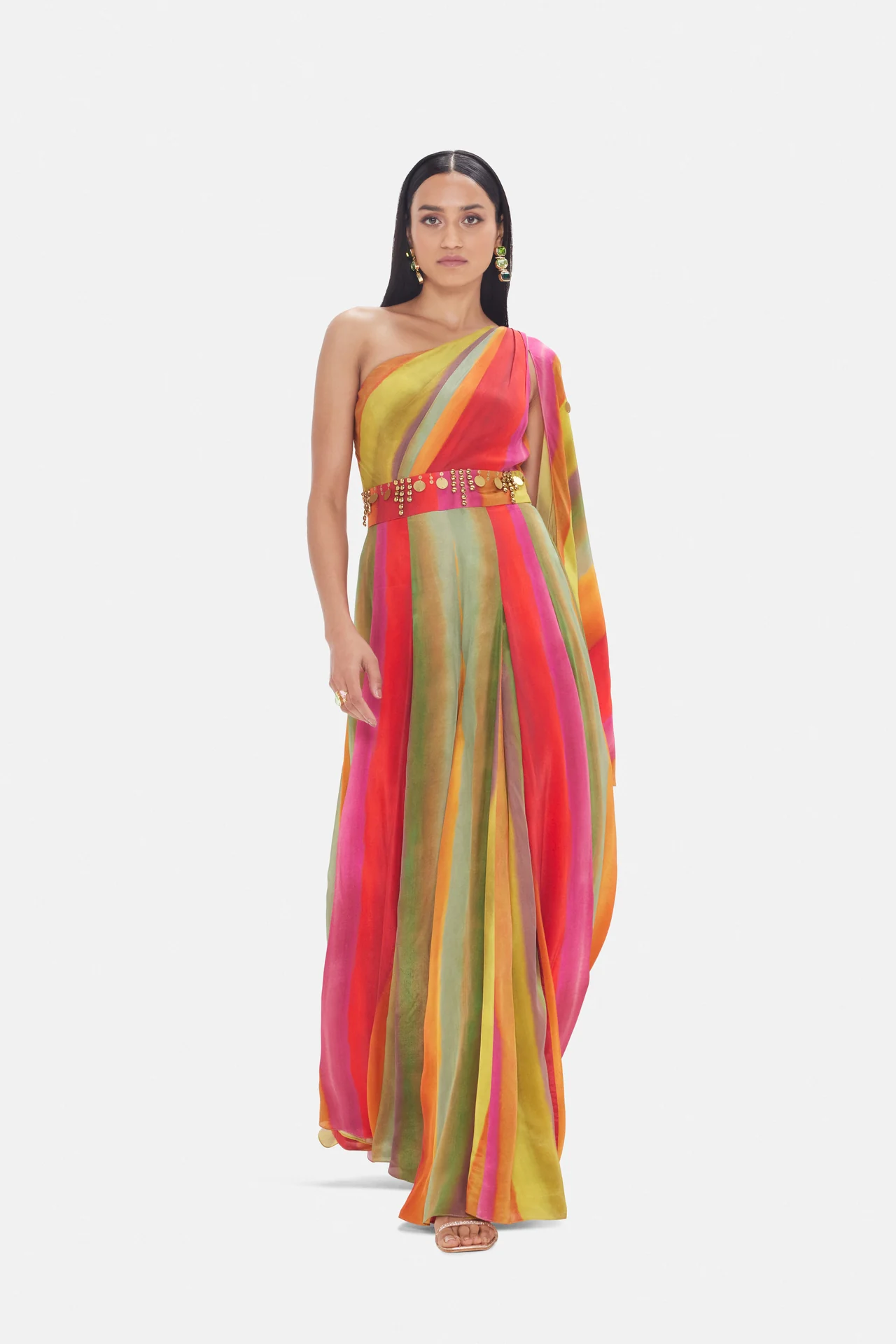 Multicolour Draped Saree