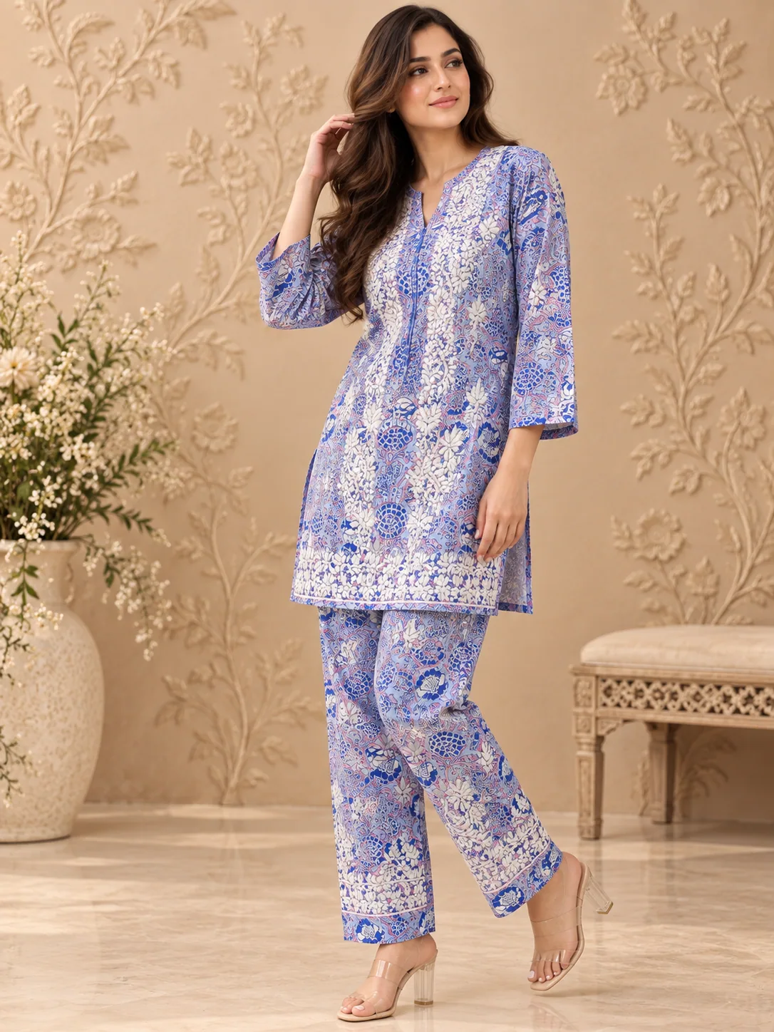 Black Lace Kurta Set