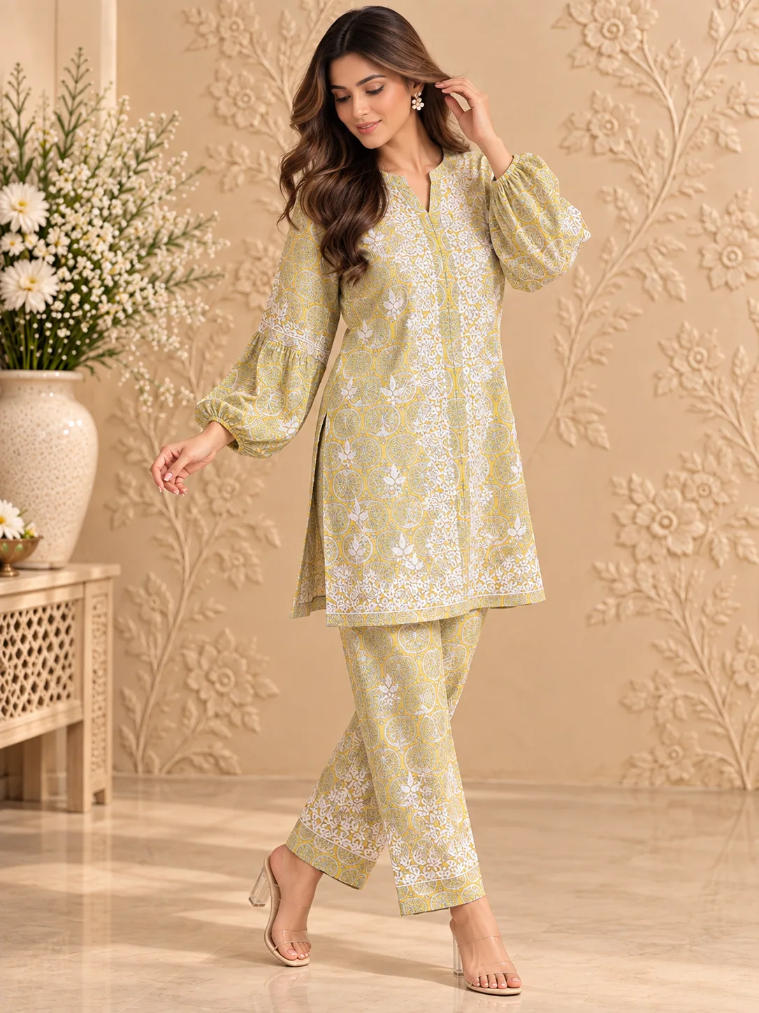 Yellow Printed Co-ord Set